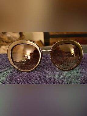 Prada Designer Cinema SPR 16Q Sunglasses DHO-0A6 Brown Gold 55[]21 135 Vintage